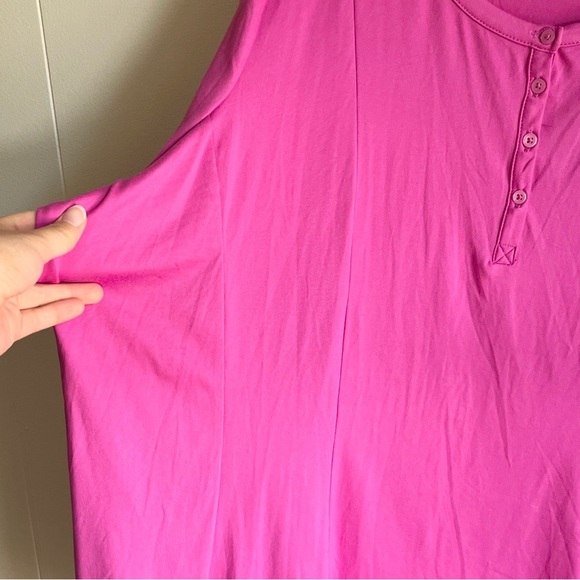 NWT Lane Bryant Purple Henley Fitted Soft Tunic Top 3/4 Sleeve Plus Sz 2… - Picture 4 of 6